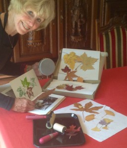 Helen Mackinlay working on handmade book illustration