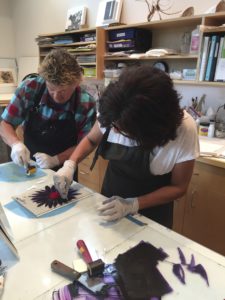 Graham and Martha preparing their images for printing.